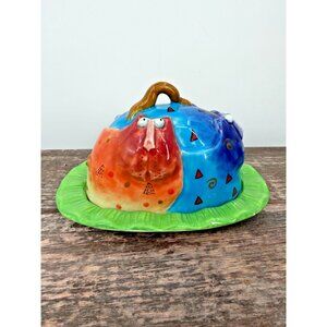 Studio Designworks Joy CATS Covered Butter Dish 6.5" Ceramic Whimsical Cat
